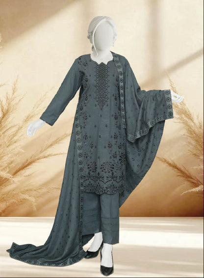 Amara By ABC | Unstitch 3 Pc Embroidered Winter Slub Collection Vol 2