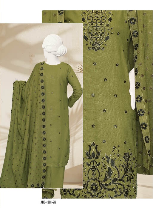 Amara By ABC | Unstitch 3 Pc Embroidered Winter Slub Collection Vol 2