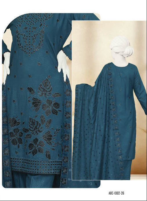 Amara By ABC | Unstitch 3 Pc Embroidered Winter Slub Collection Vol 2