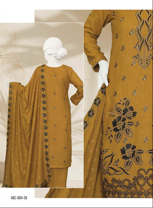 Amara By ABC | Unstitch 3 Pc Embroidered Winter Slub Collection Vol 2