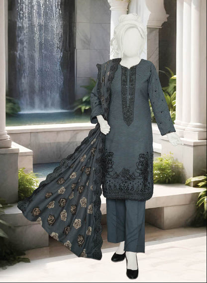 Zahay Naseeb by ABC | Unstitch 3 Pc Embroidered Velvet Zarri Winter Collection Vol 2