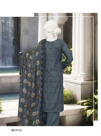 Zahay Naseeb by ABC | Unstitch 3 Pc Embroidered Velvet Zarri Winter Collection Vol 2