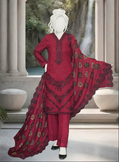 Zahay Naseeb by ABC | Unstitch 3 Pc Embroidered Velvet Zarri Winter Collection Vol 2