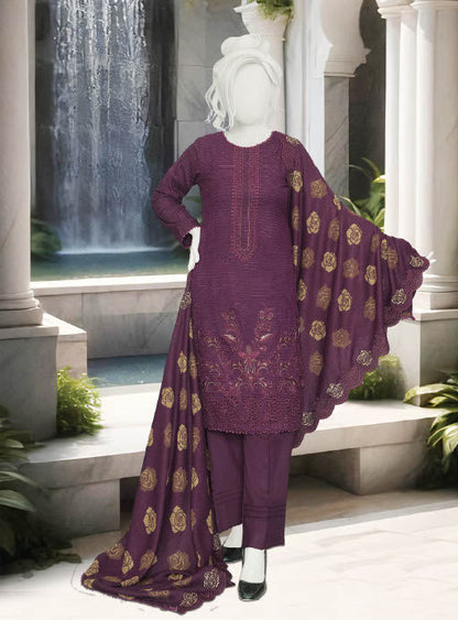 Zahay Naseeb by ABC | Unstitch 3 Pc Embroidered Velvet Zarri Winter Collection Vol 2