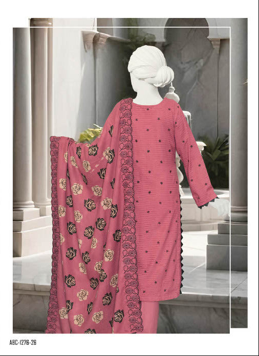 Zahay Naseeb by ABC | Unstitch 3 Pc Embroidered Velvet Zarri Winter Collection Vol 2