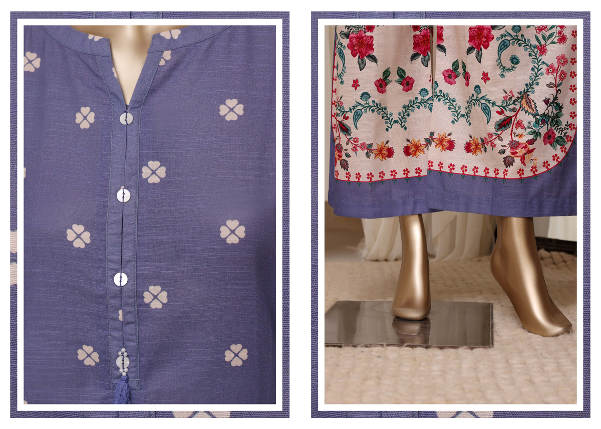 Sada Bahar | Stitched Printed Short Shirt Khaddar  With Flapper Trouser