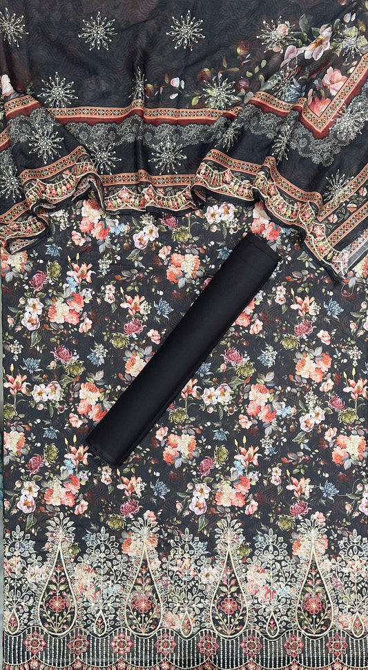 Bin Saeed | Unstitched 3-Piece Embroidered Cotton