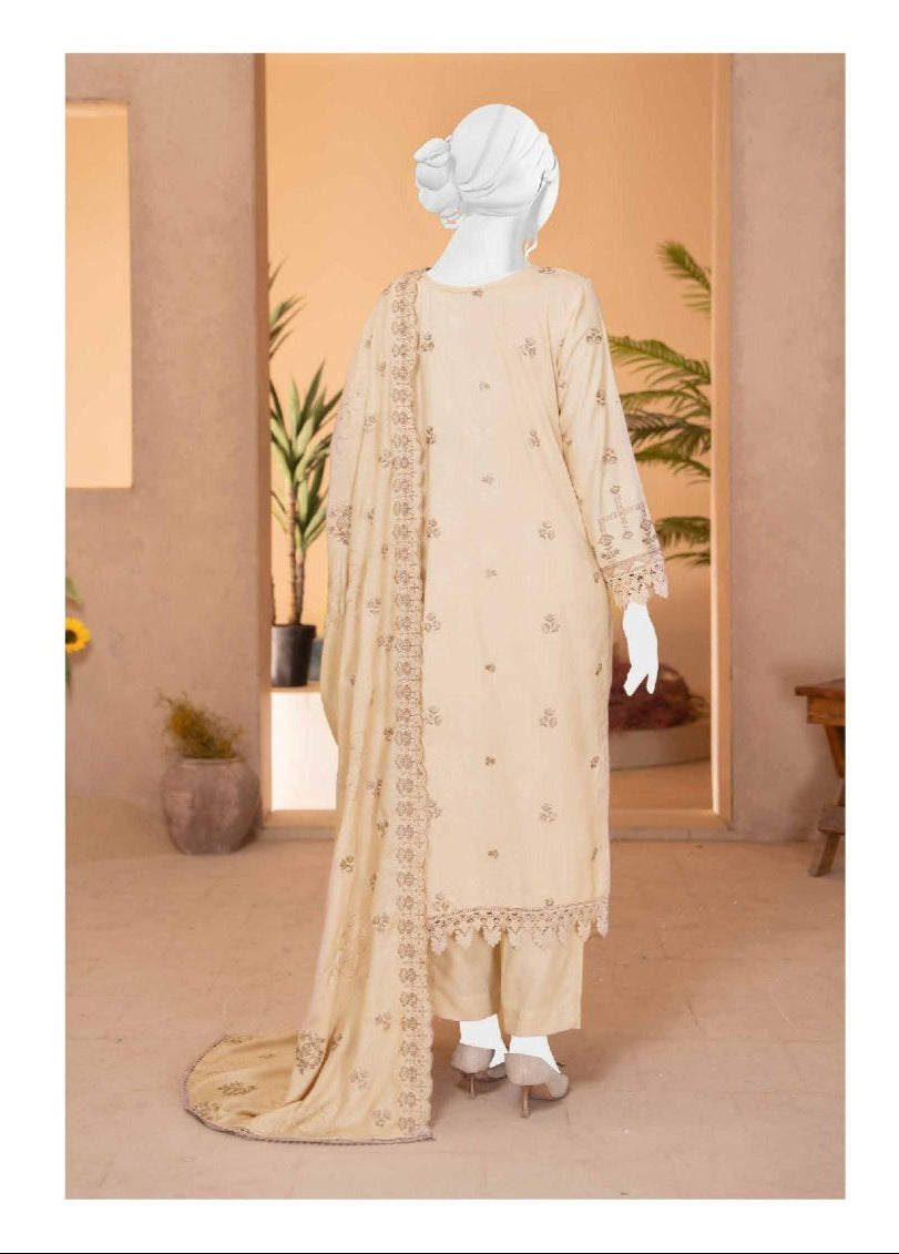 Deda Zaib | Premium Winter Collection by ABC – 3PC Unstitched Embroidered Winter Dress