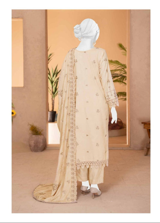 Deda Zaib | Premium Winter Collection by ABC – 3PC Unstitched Embroidered Winter Dress