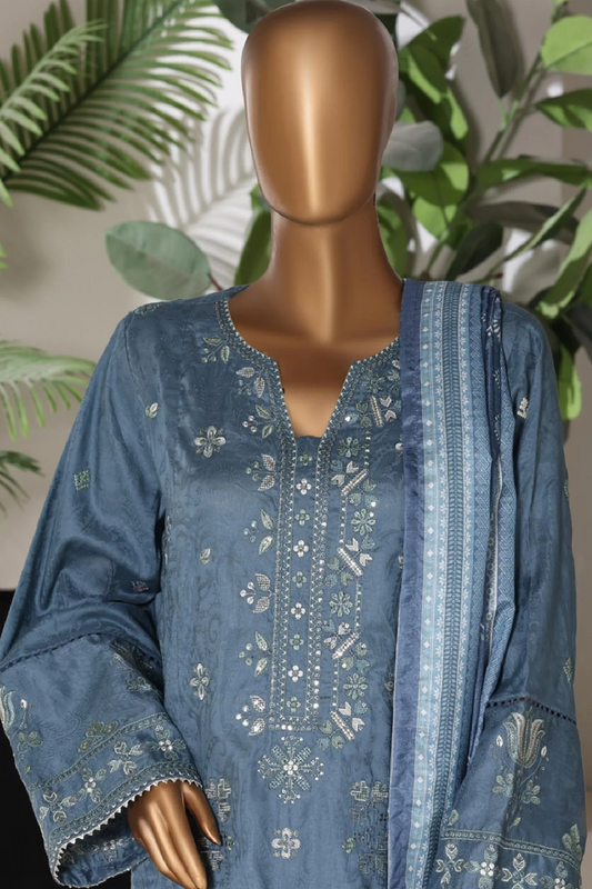 BIN SAEED | Stitched 3pc Embroidered Jacquard Lawn