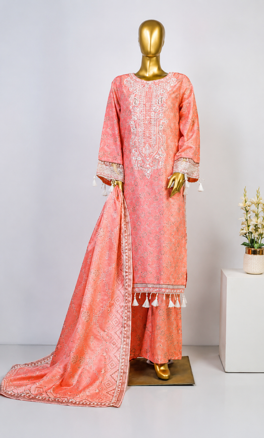BIN SAEED | Exclusive Luxury Embroidered Viscose with Flapper — Stitched 3-Piece Collection