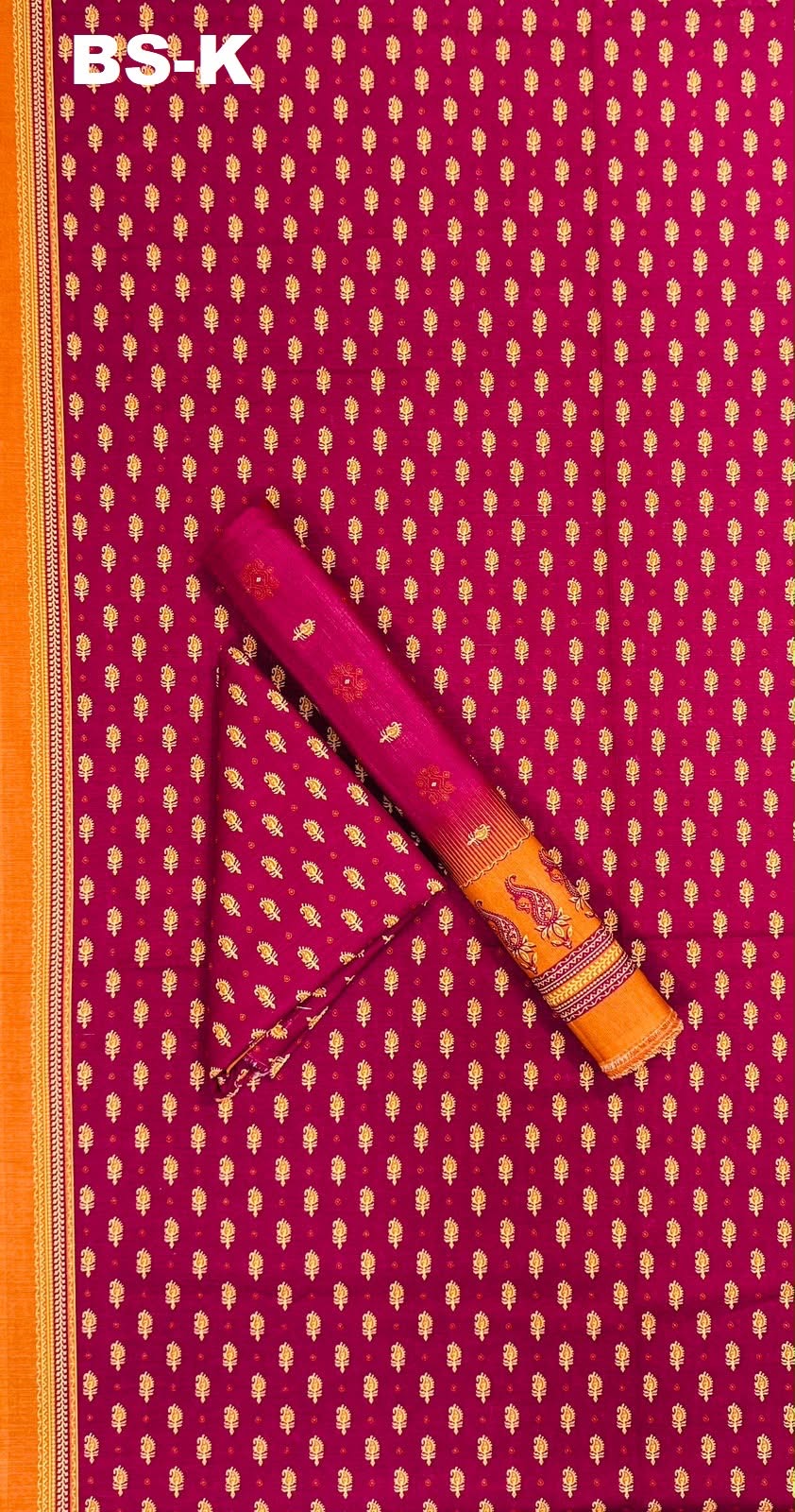 Magenta | Bin Saeed | Unstitched 3Pc Printed Khaddar