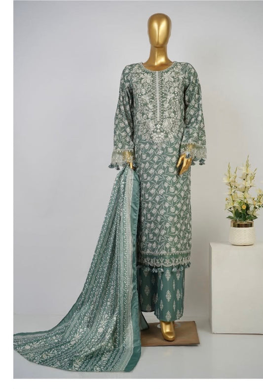 BIN SAEED | Exclusive Luxury Embroidered Viscose with Flapper — Stitched 3-Piece Collection