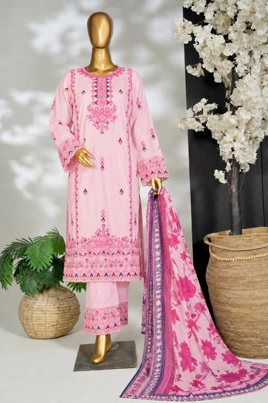 Silwalo | Stitched 3Pc Heavy Embroidered Cotton - BarerahFabrics