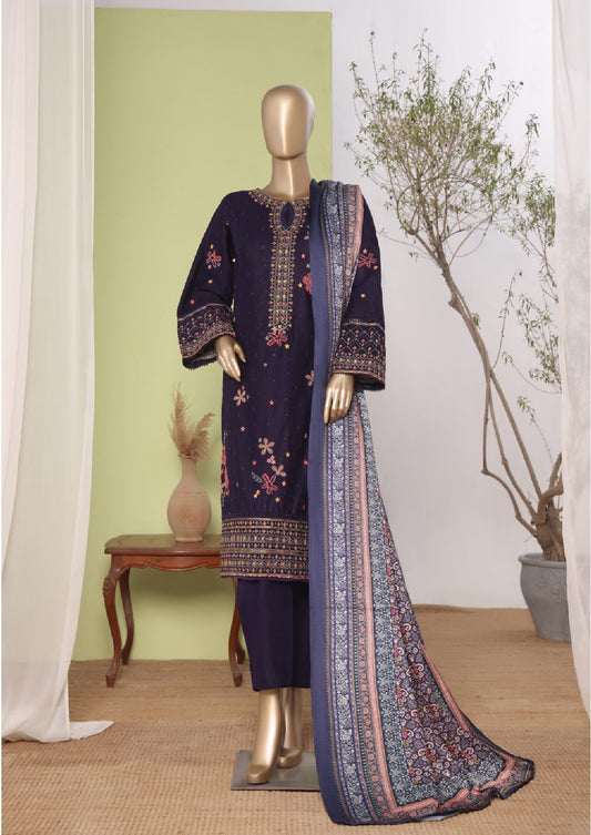 Bin Saeed | Stitched 3pc Embroidered Khaddar Latest Collection