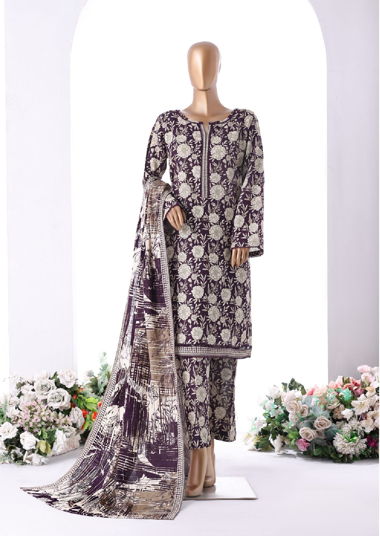 BIN SAEED | Stitched 3-Piece Printed Khaddar