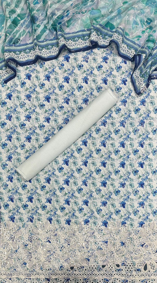 Bin Saeed | Unstitched 3-Piece Embroidered Cotton