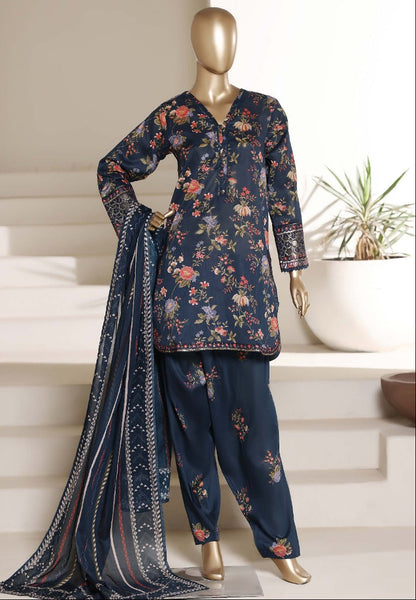Malika by Sada Bahar | Stitch 3 Pc Embroidered Lawn with Shalwar Collection