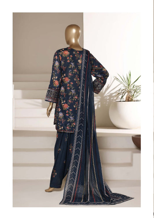 Malika by Sada Bahar | Stitch 3 Pc Embroidered Lawn with Shalwar Collection