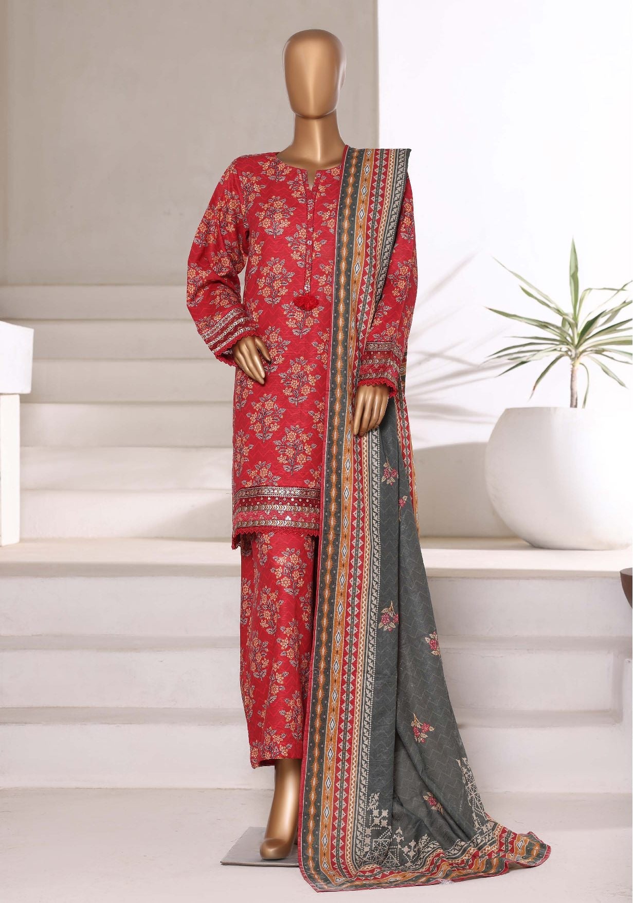 Sada Bahar | Stitched 3pc Malika Khaddar Embroidered Collection