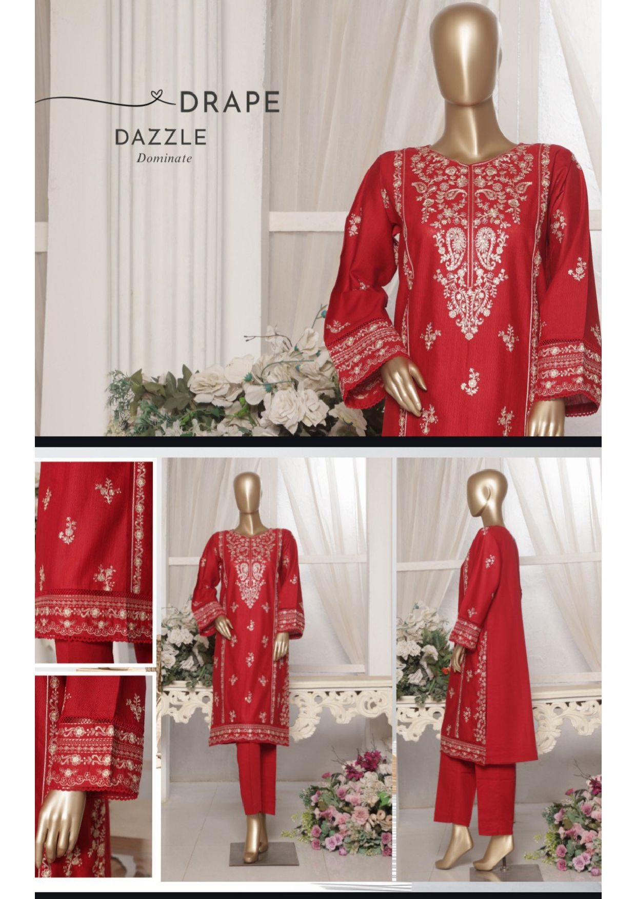 Bin Saeed Stitched Embroidered Khaddar 2PC Collection