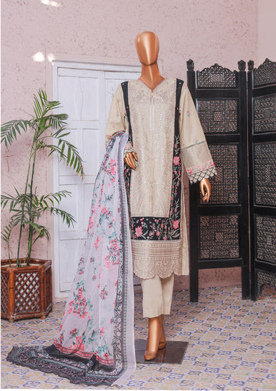 Bin Saeed | Stitched 3-Piece Embroidered Lawn Suit