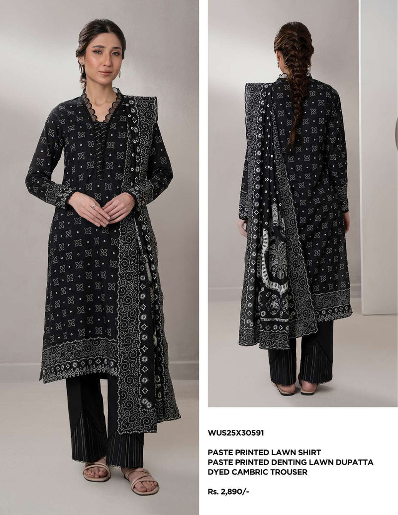 Zellbury | Unstitched 3-Piece Monochrome Printed Lawn Collection
