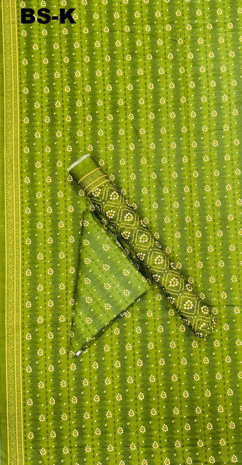 Lime Green | Bin Saeed | Unstitched 3Pc Printed Khaddar