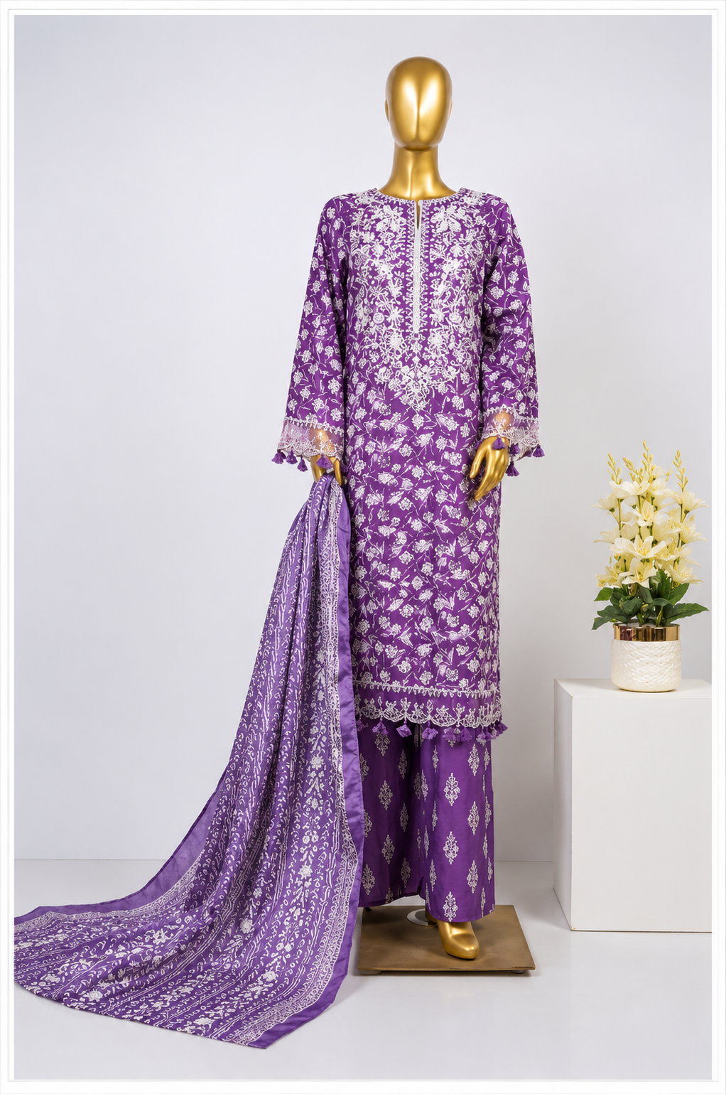 BIN SAEED | Exclusive Luxury Embroidered Viscose with Flapper — Stitched 3-Piece Collection
