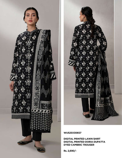 Zellbury | Unstitched 3-Piece Monochrome Printed Lawn Collection