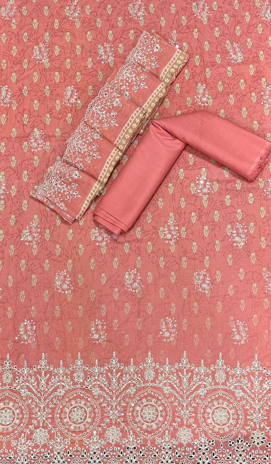 Bin Saeed | Unstitched 3-Piece Embroidered Cotton