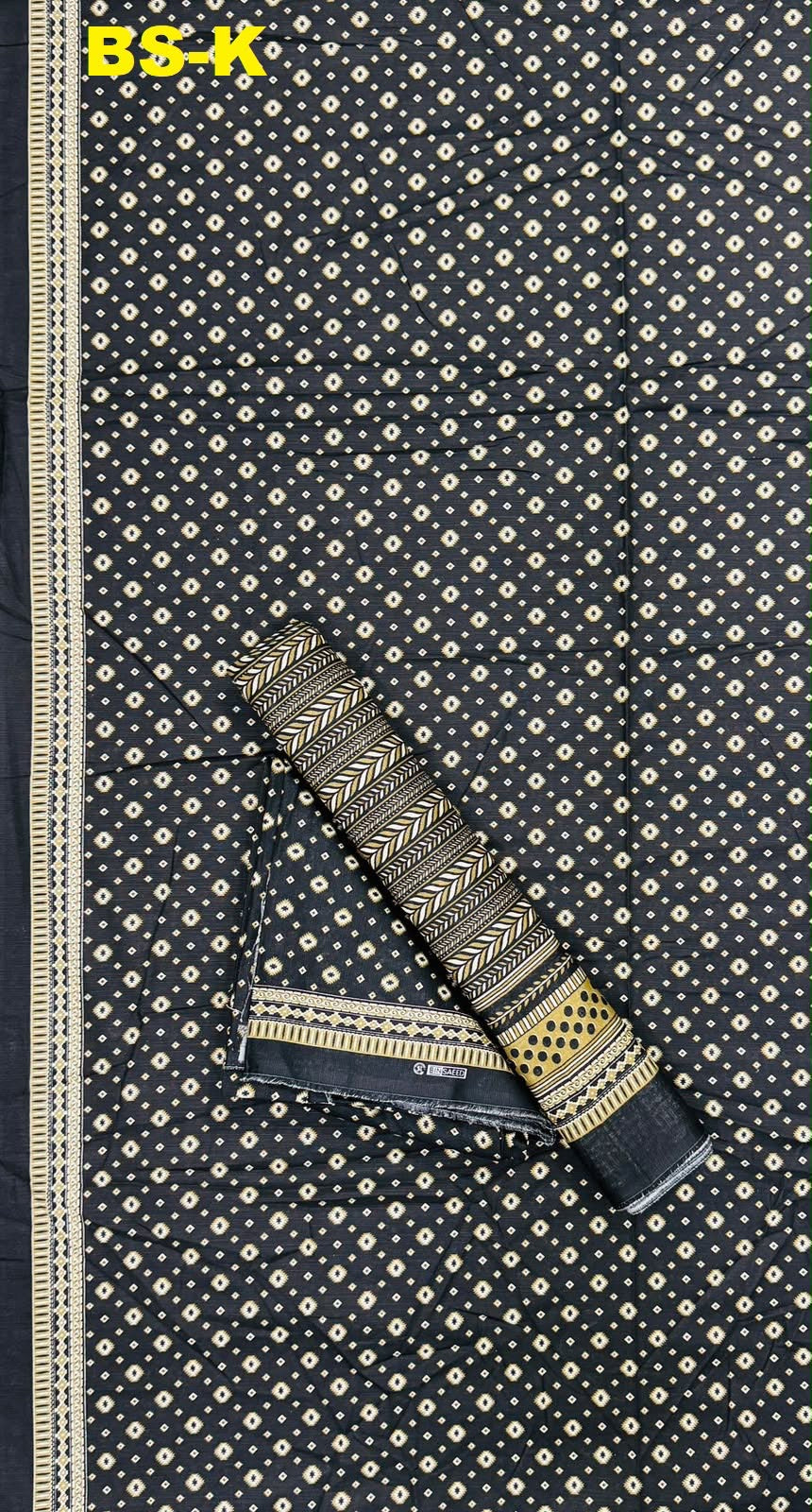 Charcoal Grey | Bin Saeed | Unstitched 3Pc Printed Khaddar