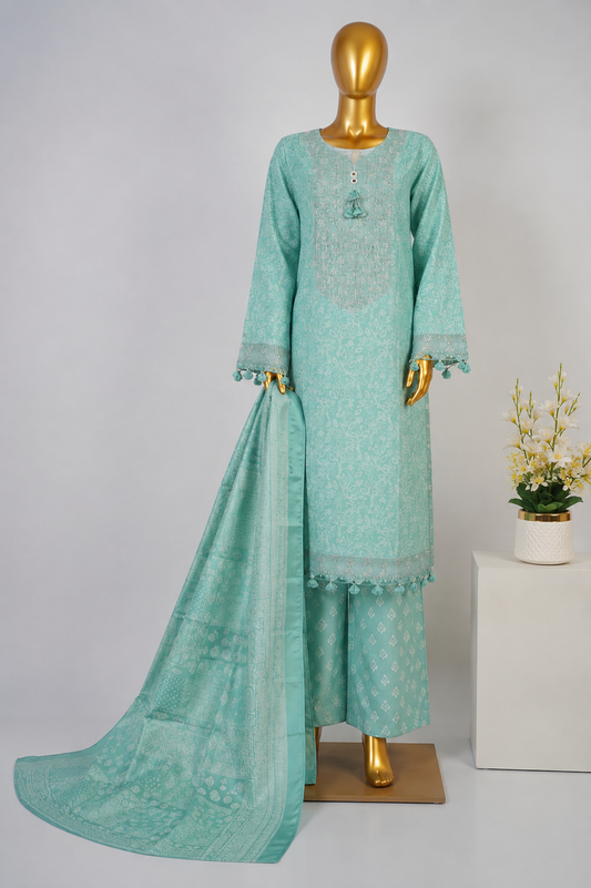 BIN SAEED | Exclusive Luxury Embroidered Viscose with Flapper — Stitched 3-Piece Collection