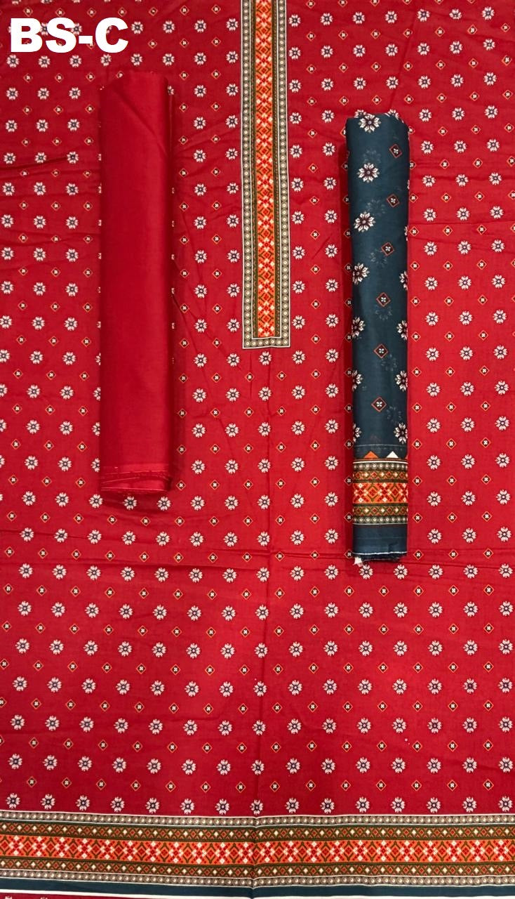 BIN SAEED Unstitched 3 Piece Printed Cotton Collection