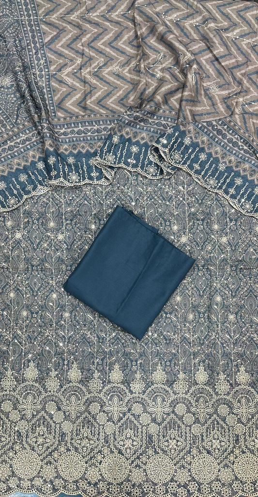 Bin Saeed | Unstitched 3-Piece Embroidered Cotton