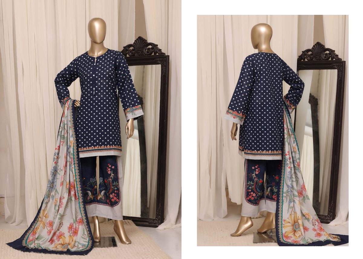 Sada Bahar | Stitched Printed Short Shirt Khaddar With Flapper Trouser