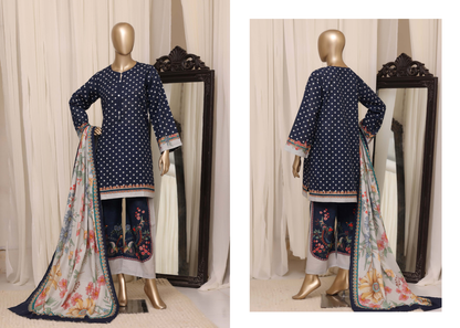 Sada Bahar | Stitched Printed Short Shirt Khaddar With Flapper Trouser