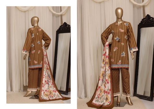 Sada Bahar | Stitched Printed Short Shirt Khaddar  With Flapper Trouser