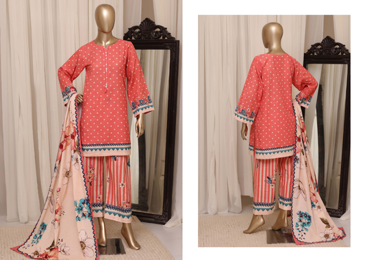 Sada Bahar | Stitched Printed Short Shirt Khaddar  With Flapper Trouser