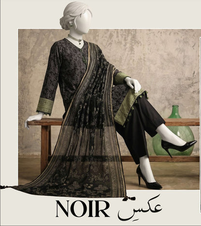 J. Panjnad | Unstitched Black and White Printed Lawn 3 Piece Collection