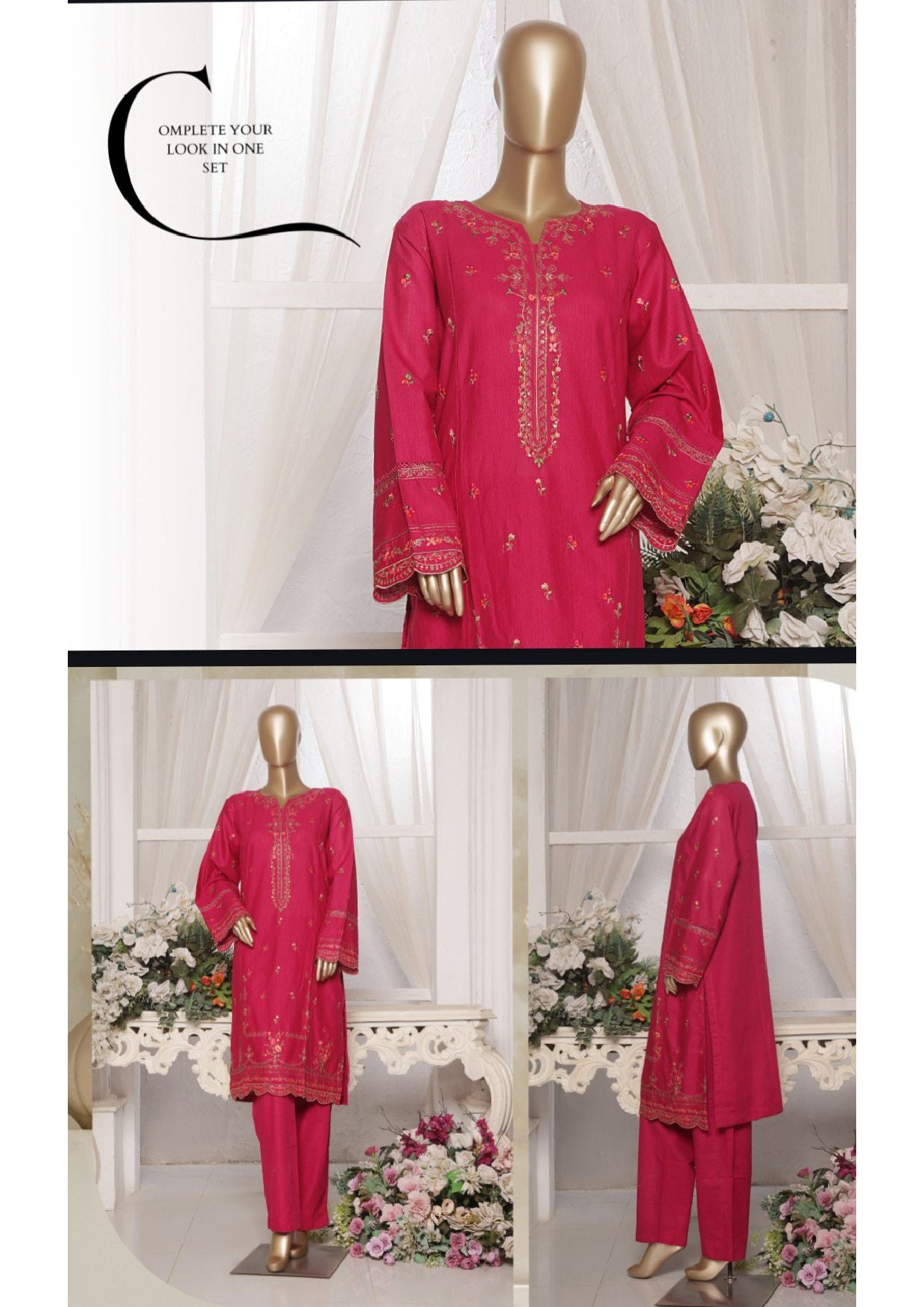 BIN SAEED |Stitched Embroidered Khaddar 2PC Collection