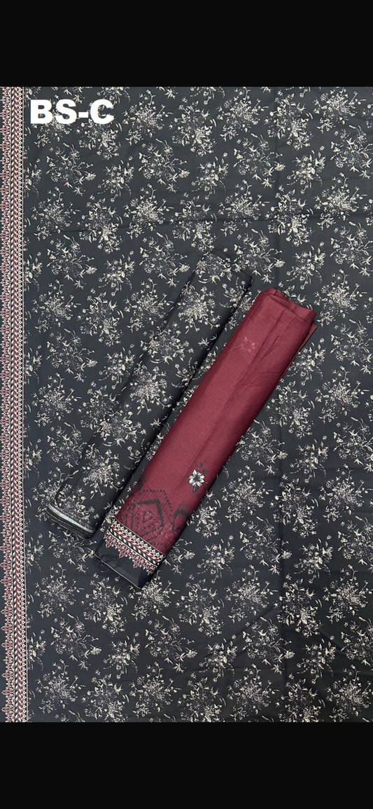 BIN SAEED Unstitched 3 Piece Printed Cotton Collection