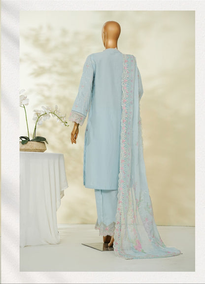 Bin Saeed | Stitch 3 PC Luxury Embroidered Lawn with Chiffon Dupatta