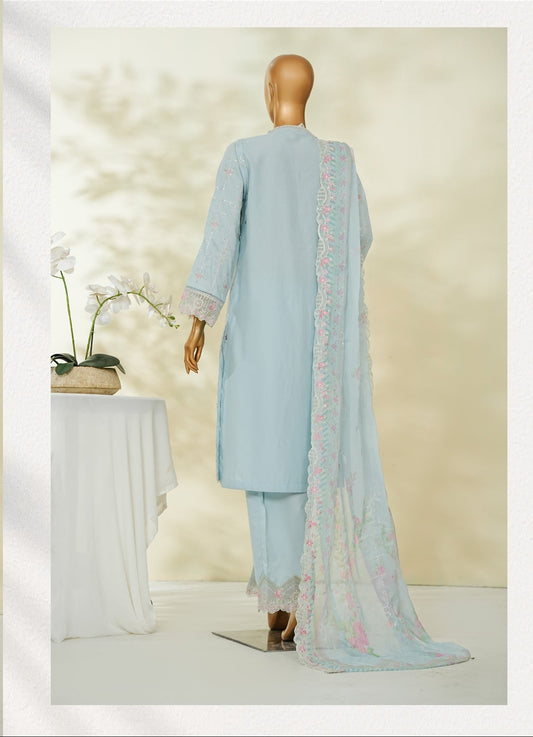 Bin Saeed | Stitch 3 PC Luxury Embroidered Lawn with Chiffon Dupatta