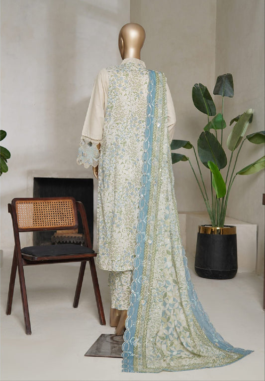 Bin Saeed | Stitched 3pc Luxury Embroidered Cotton Collection
