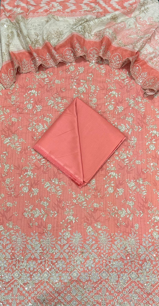 Bin Saeed | Unstitched 3-Piece Embroidered Cotton