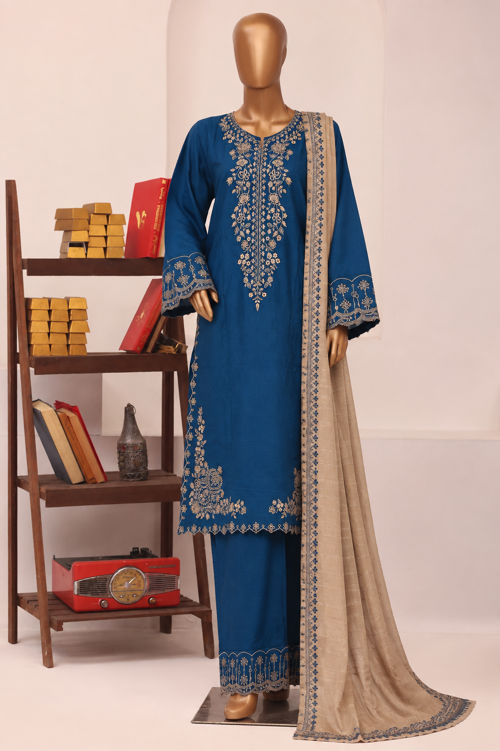 Bin Saeed | Stitch 3pc Embroidered Marina with shawl