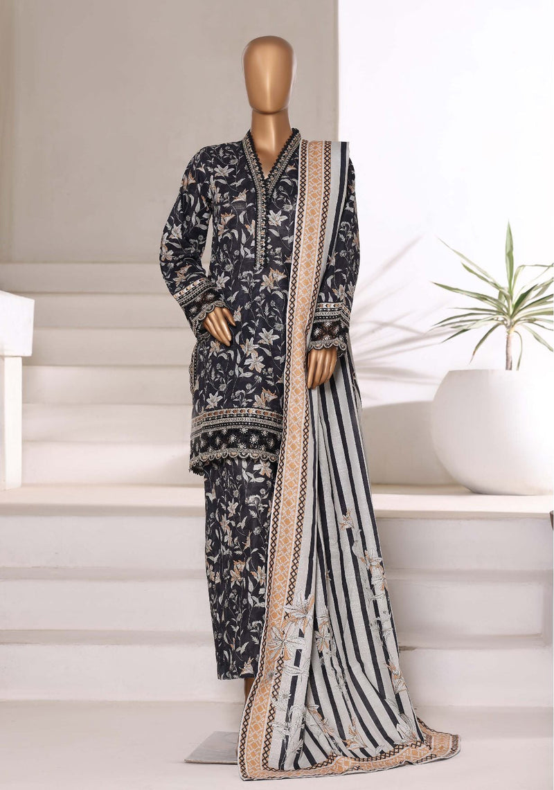 Sada Bahar | Stitched 3pc Malika Khaddar Embroidered Collection