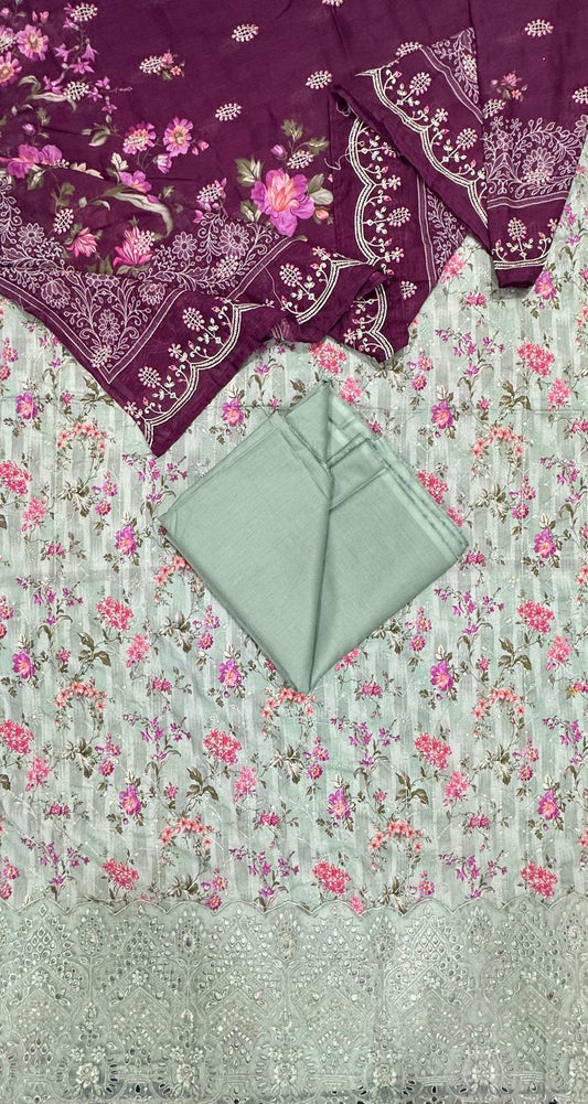 Bin Saeed | Unstitched 3-Piece Embroidered Cotton