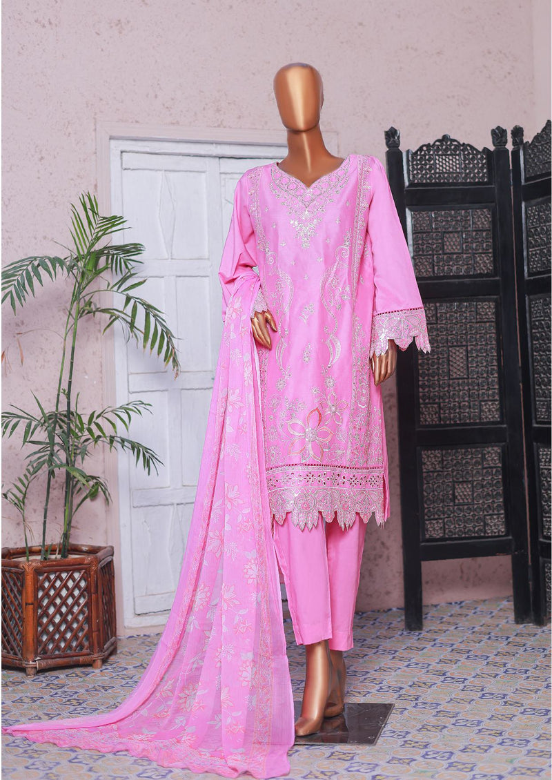 Bin Saeed | Stitched 3-Piece Embroidered Lawn Suit